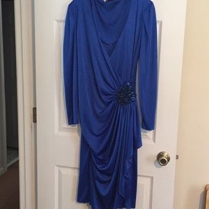 Royal blue long cocktail dress